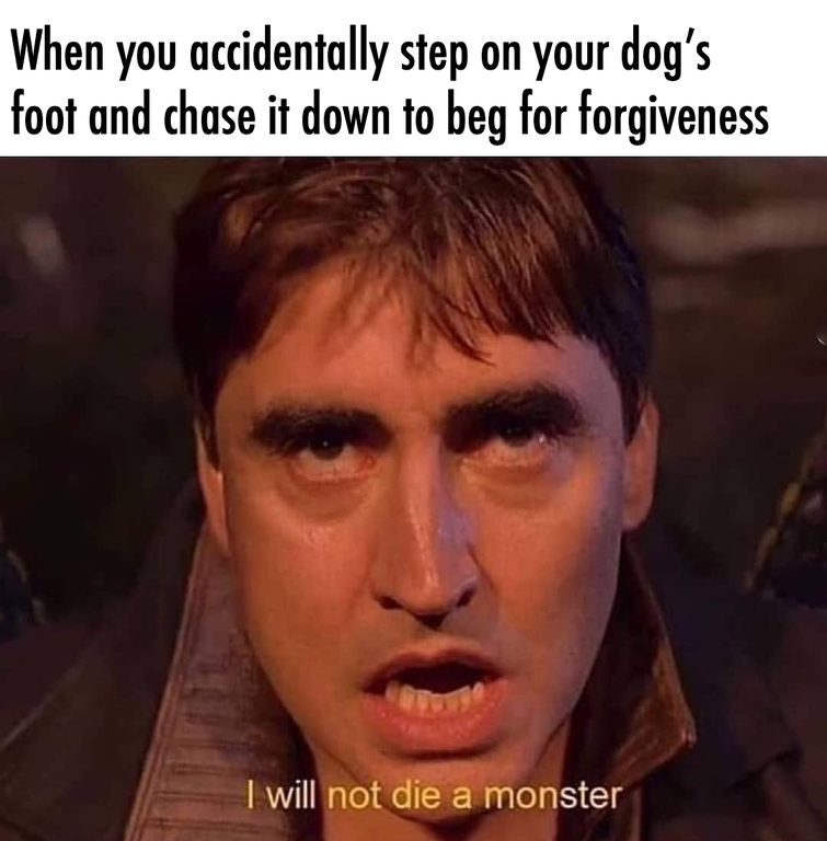keep no nut november - When you accidentally step on your dog's foot and chase it down to beg for forgiveness I will not die a monster