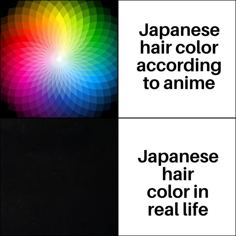 light - Japanese hair color according to anime Japanese hair color in real life