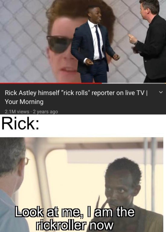 photo caption - Rick Astley himself "rick rolls" reporter on live Tv | Your Morning 2.1M views 2 years ago Rick Look at me, I am the rickroller now