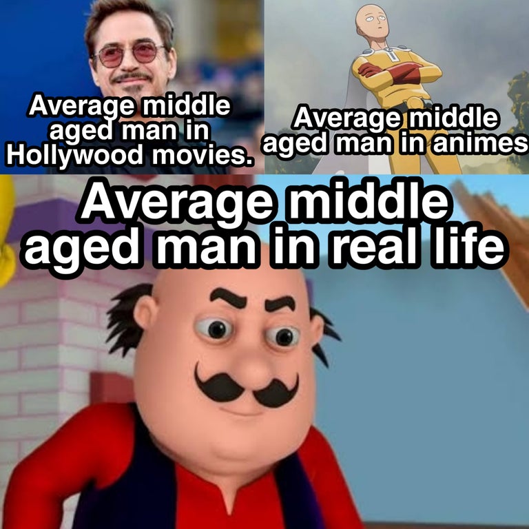 deandre daniels - 10 Te Average middle aged man in Average middle Hollywood movies, aged man in animes Average middle aged man in real life