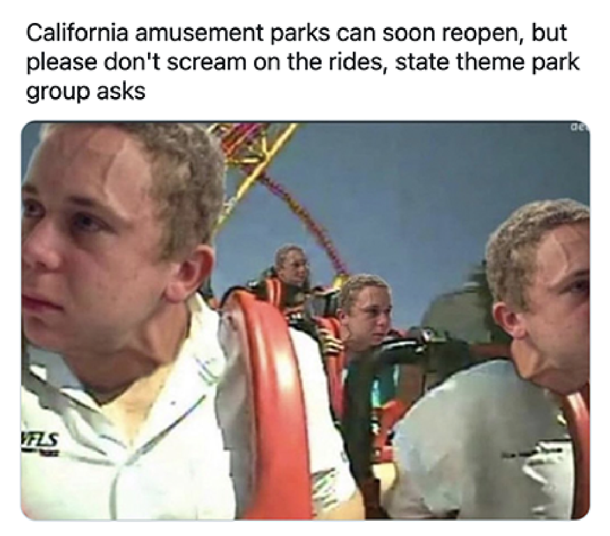 Amusement park - California amusement parks can soon reopen, but please don't scream on the rides, state theme park group asks Vels