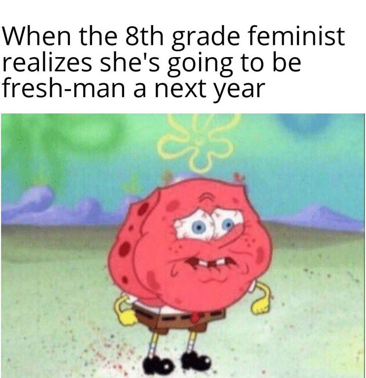 shy kid memes - When the 8th grade feminist realizes she's going to be freshman a next year 8 "O