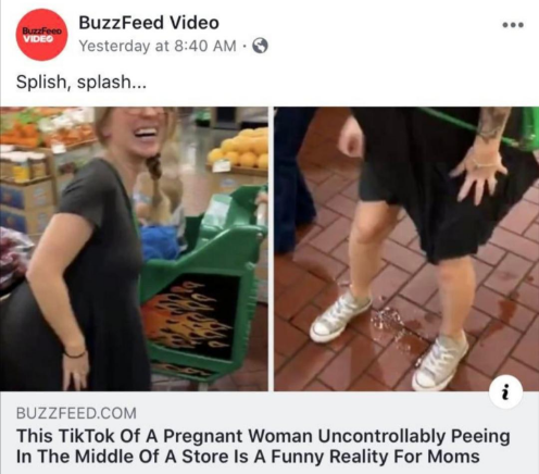 mommy peeing - Buzzfeeo Video BuzzFeed Video Yesterday at Splish, splash... i Buzzfeed.Com This TikTok Of A Pregnant Woman Uncontrollably Peeing In The Middle Of A Store Is A Funny Reality For Moms