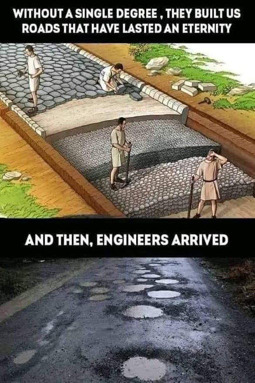 Without A Single Degree, They Built Us Roads That Have Lasted An Eternity Amig And Then, Engineers Arrived