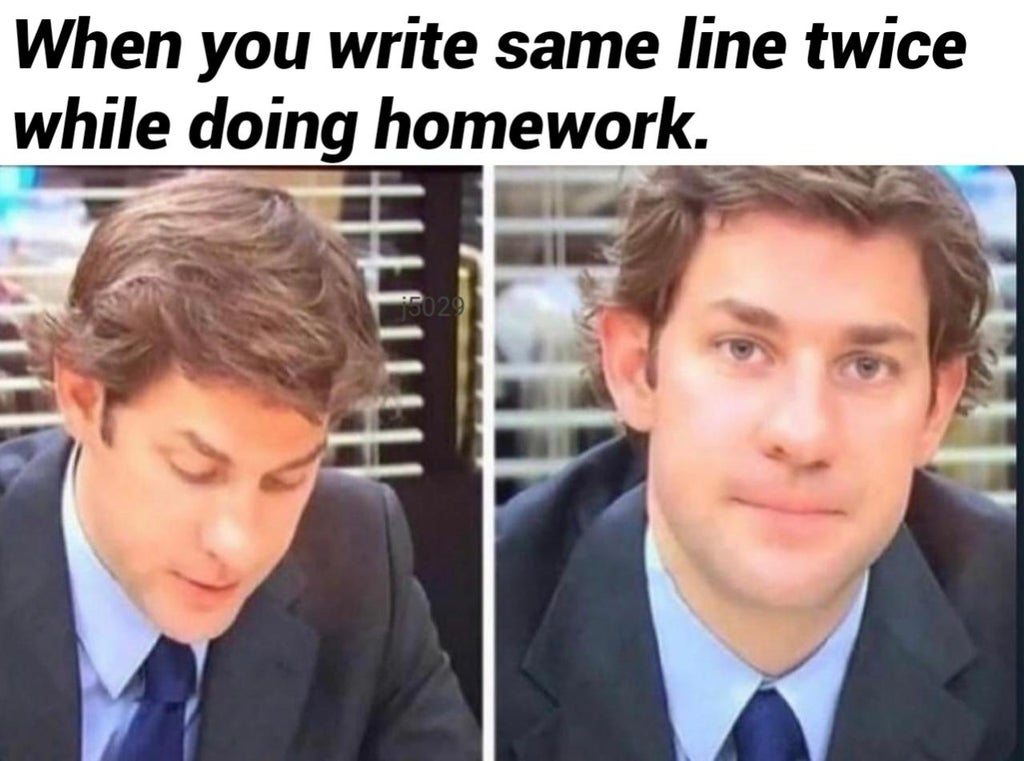 funny math memes - When you write same line twice while doing homework. 50291