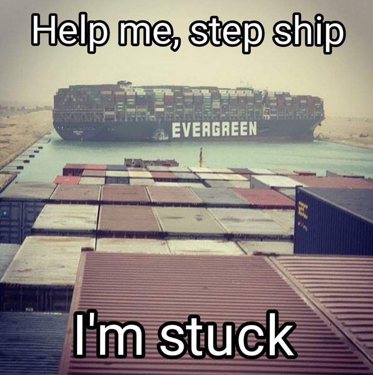 Suez Canal - Help me, step ship Evergreen I'm stuck