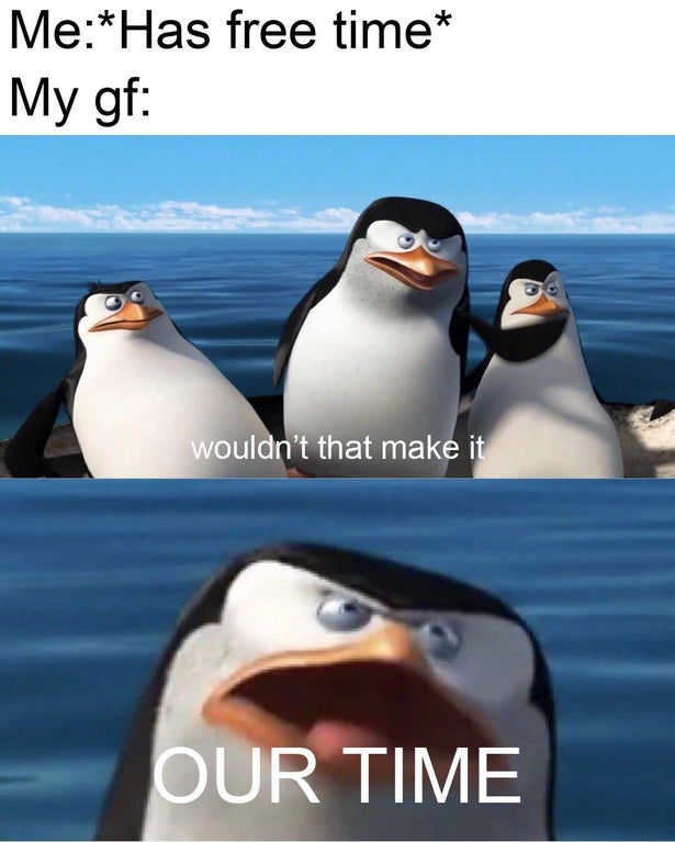 penguins of madagascar meme wouldnt that make you - Me Has free time My gf wouldn't that make it Our Time