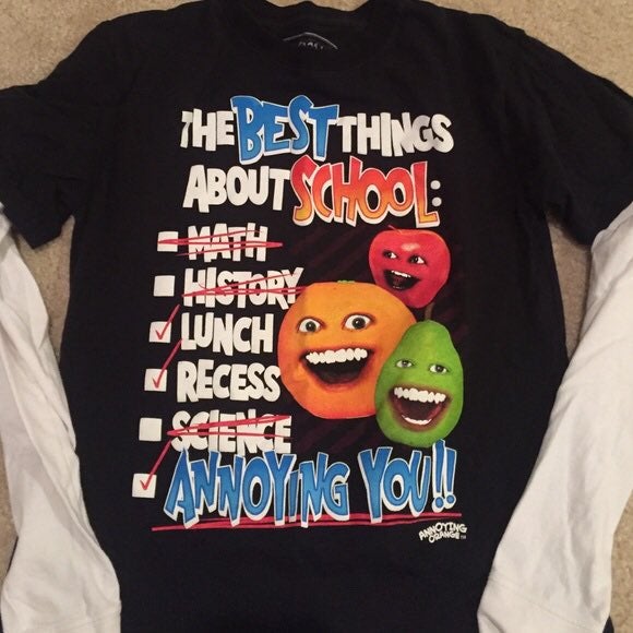 cringeworthy pics - annoying orange shirts - The Best Things About School E History Lunch Recess 004 Aminoying You!