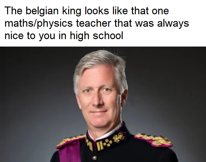human behavior - The belgian king looks that one mathsphysics teacher that was always nice to you in high school
