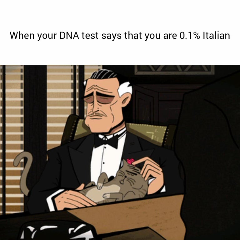 cartoon - When your Dna test says that you are 0.1% Italian