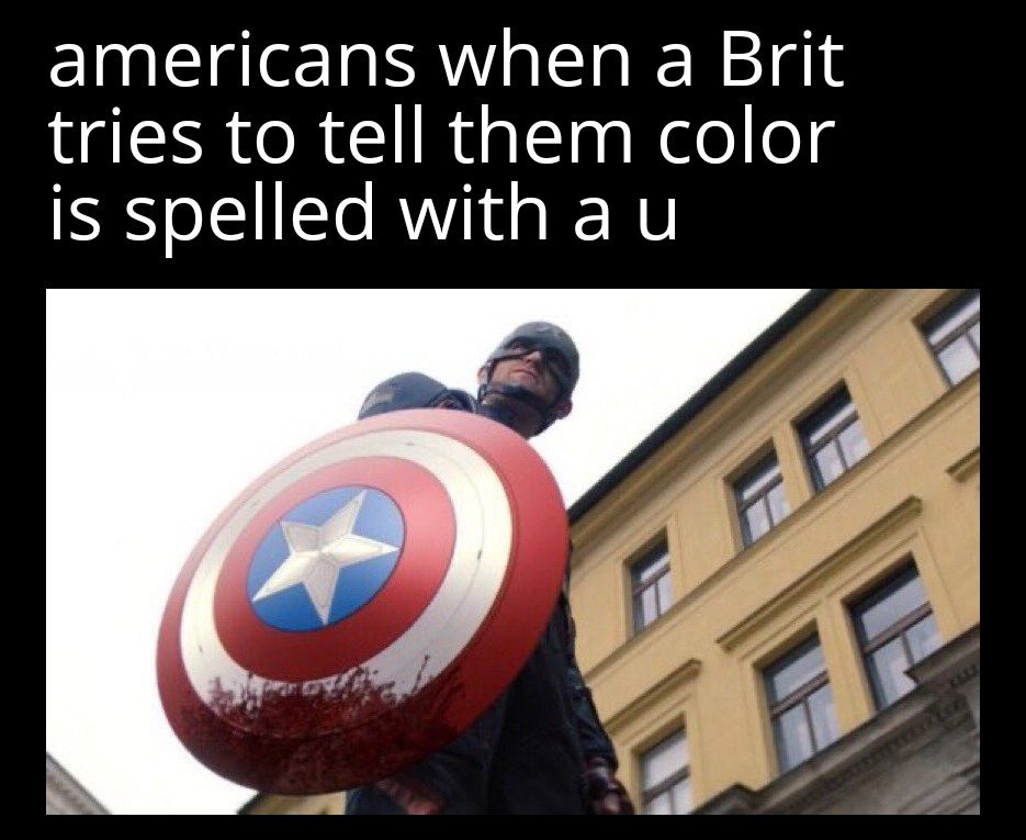 The Falcon and the Winter Soldier - americans when a Brit tries to tell them color is spelled with a u Eff