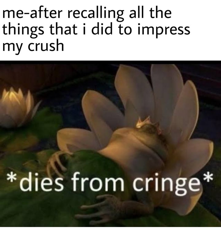 dies from cringe - meafter recalling all the things that i did to impress my crush dies from cringe