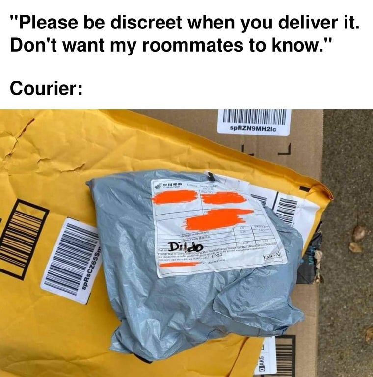 orange - "Please be discreet when you deliver it. Don't want my roommates to know." Courier SPRZN9MH2IC Dildo CN2 Wa spRsCZ655m Jaks