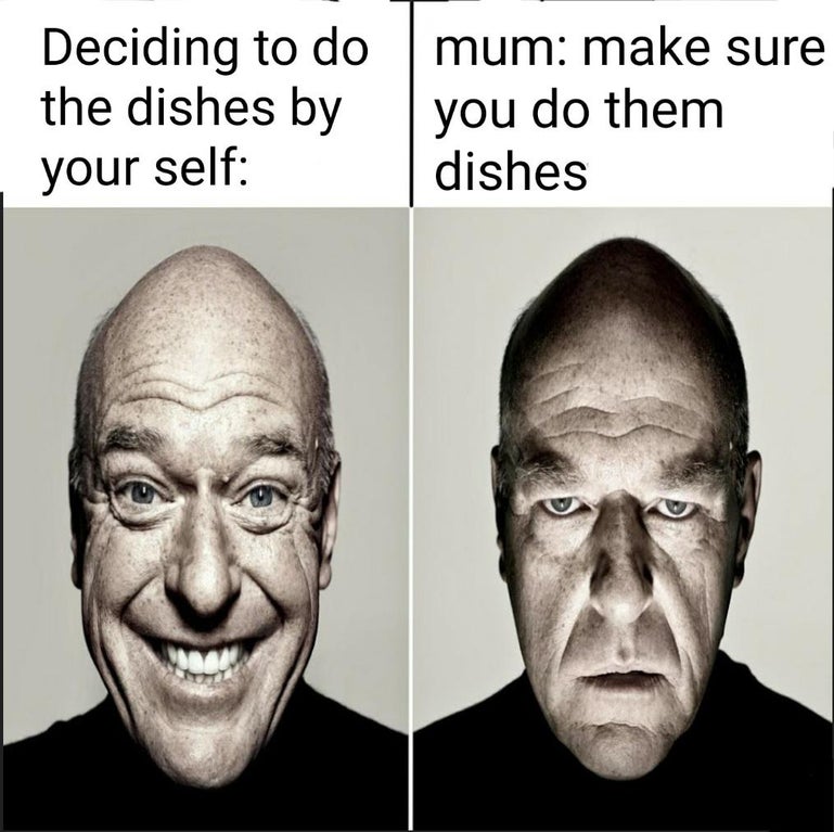 Hank Schrader - Deciding to do the dishes by mum make sure you do them dishes your self