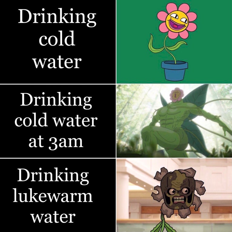 leaf - Drinking cold water Drinking cold water at 3am Drinking lukewarm water Ti 100