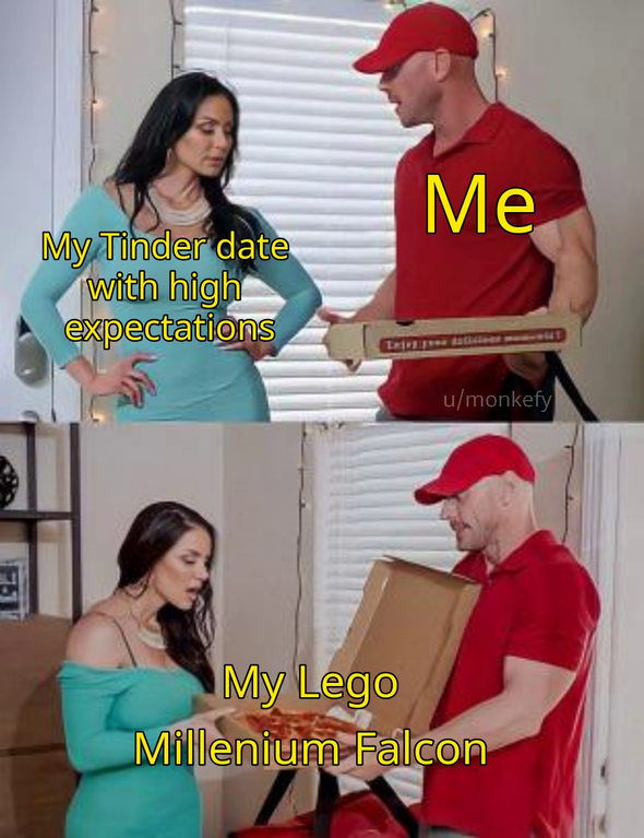 shoulder - Me My Tinder date with high expectations umonkery My Lego Millenium Falcon