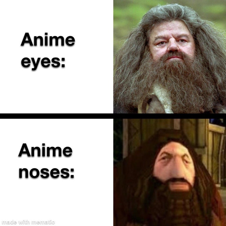 beard - Anime eyes Anime noses made with mematic