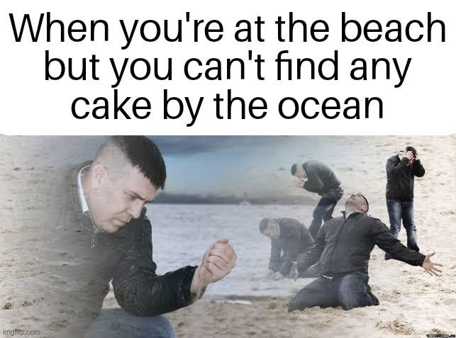 english teacher memes - When you're at the beach but you can't find any cake by the ocean imgp.com
