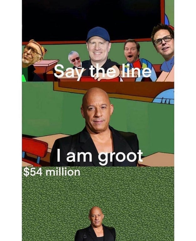 player - Say the line I am groot $54 million