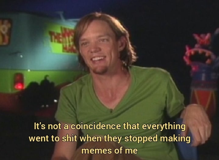 wholesome shaggy meme - They It's not a coincidence that everything went to shit when they stopped making memes of me