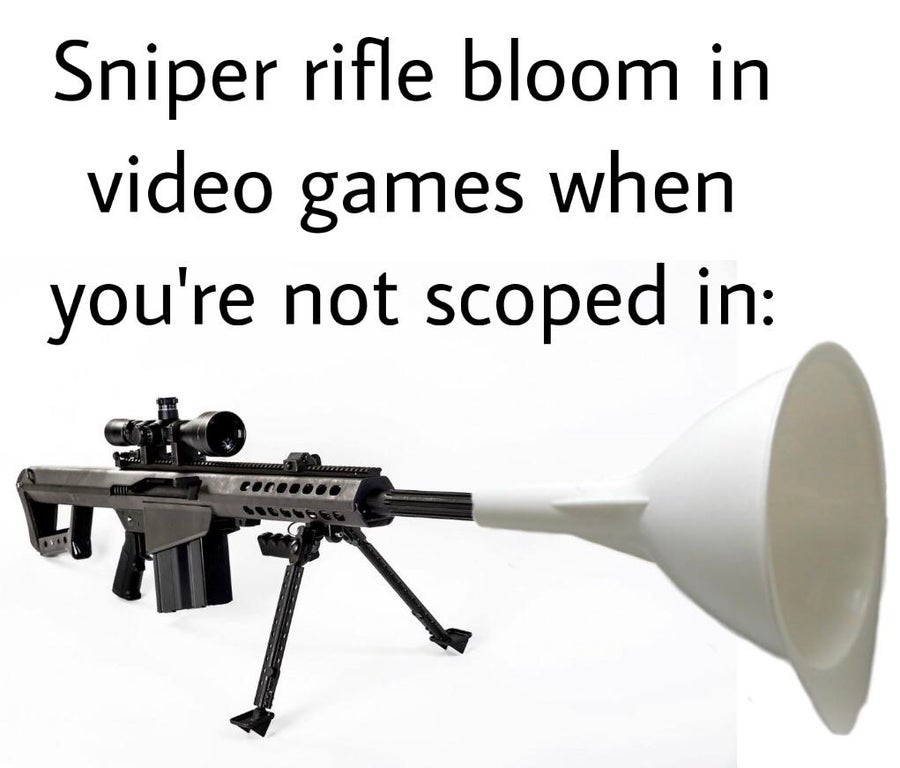 firearm - Sniper rifle bloom in video games when you're not scoped in