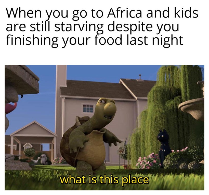 deaf kid meme - When you go to Africa and kids are still starving despite you finishing your food last night Ti what is this place