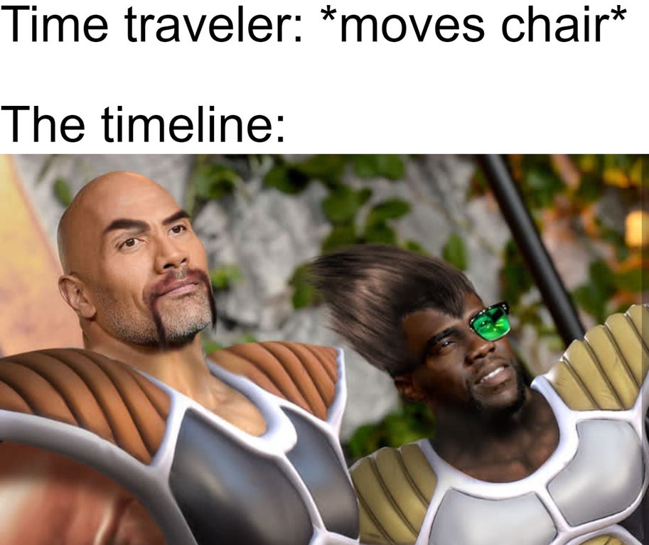 cursed dragon ball - Time traveler moves chair The timeline