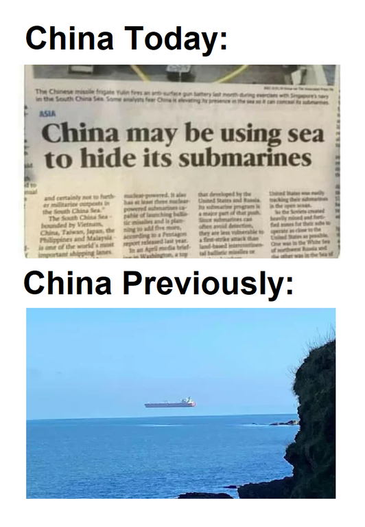 newspaper - China Today in the Southwesom Asia China may be using sea to hide its submarines The She China Previously