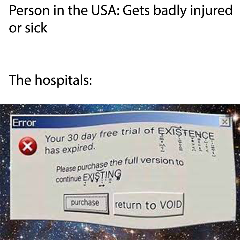 multimedia - Person in the Usa Gets badly injured or sick The hospitals Error Your 30 day free trial of Existence has expired. Please purchase the full version to continue Existing purchase return to Void