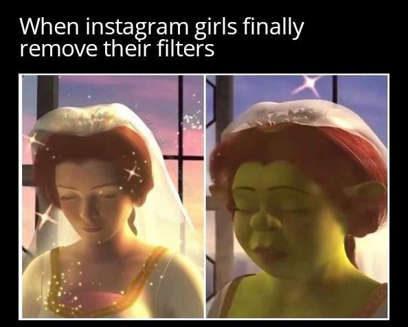head - When instagram girls finally remove their filters