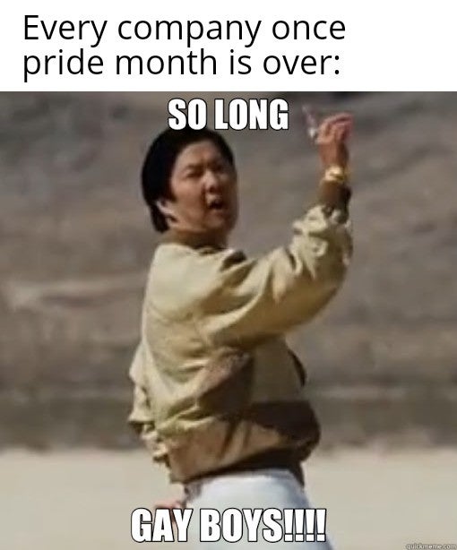 funny memes - so long gayboy - Every company once pride month is over So Long Gay Boys!!! Guickmem