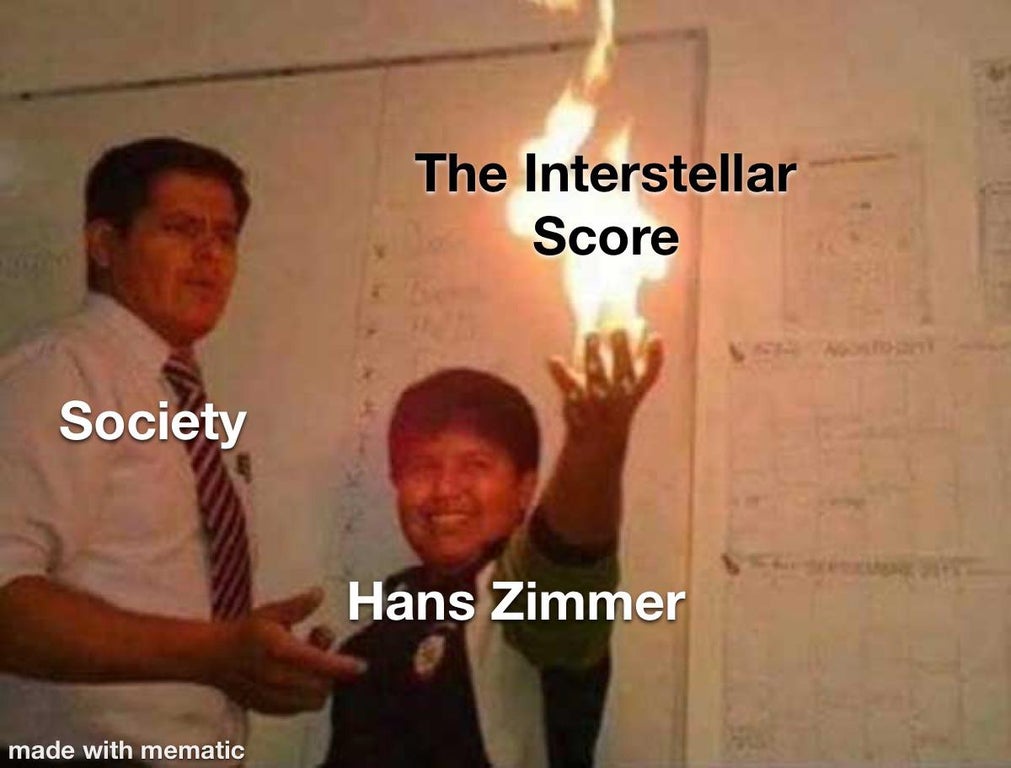 can even lift this heavy rock - The Interstellar Score Society Hans Zimmer made with mematic