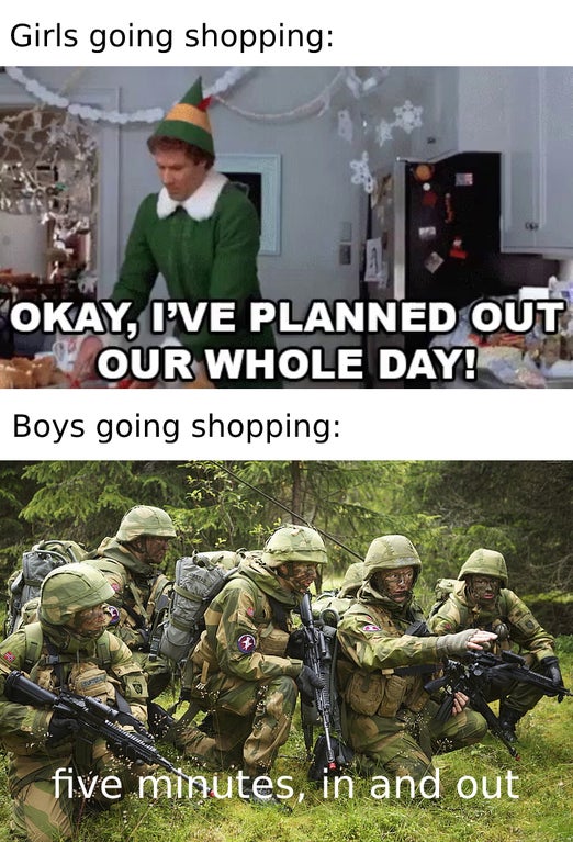 norwegian armed forces - Girls going shopping Okay, I'Ve Planned Out Our Whole Day! Boys going shopping five minutes, in and out
