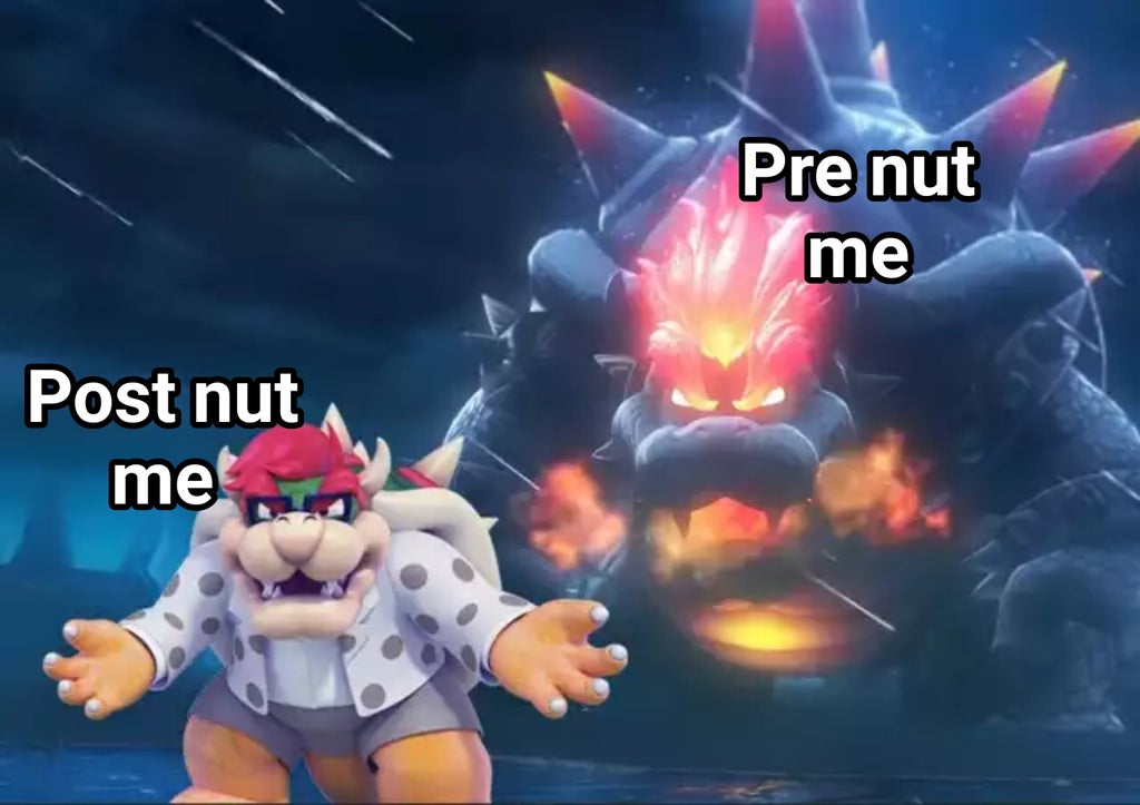 Pre nut me Post nut me