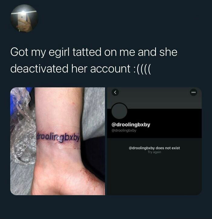 got my egirl tatted on me - Got my egirl tatted on me and she deactivated her account 090 droolir gbxby does not exist Try again
