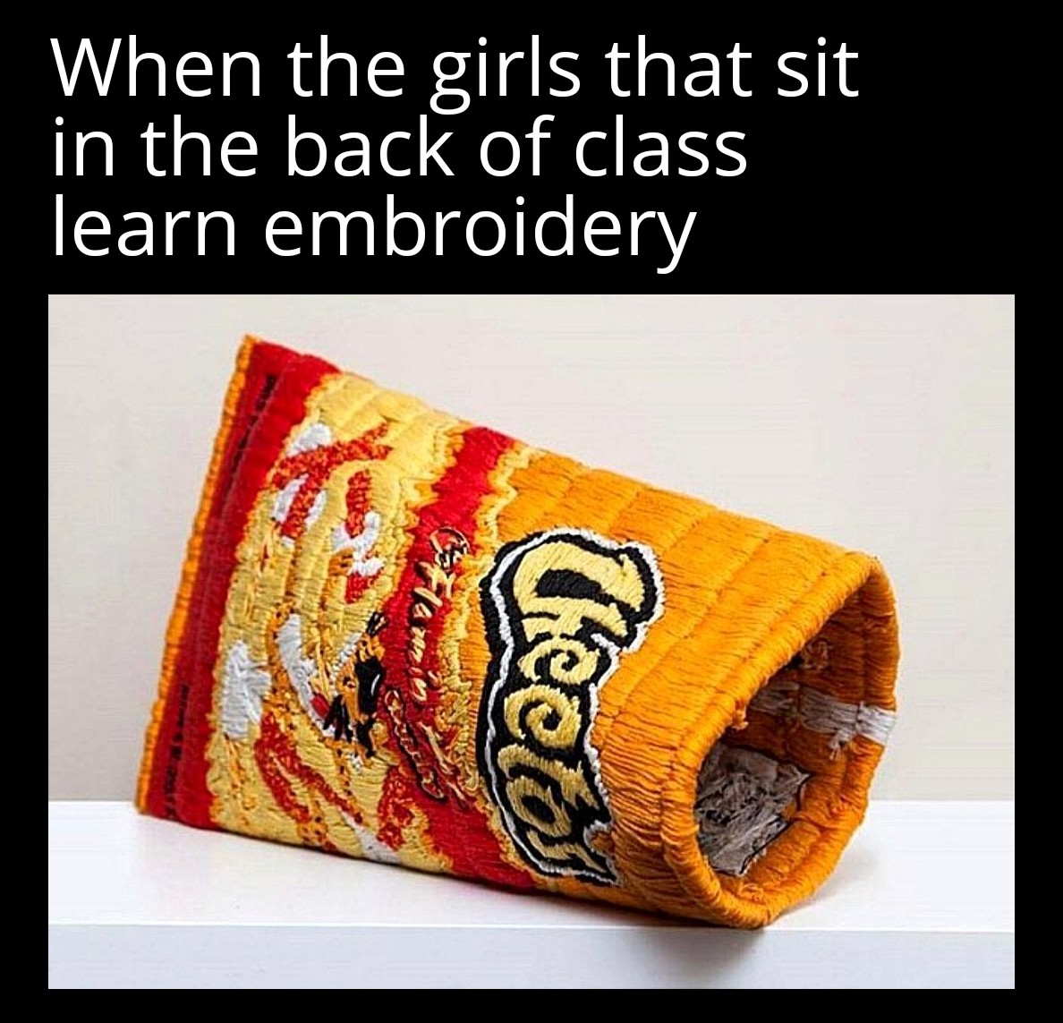 dank memes and pics - orange - When the girls that sit in the back of class learn embroidery Theo