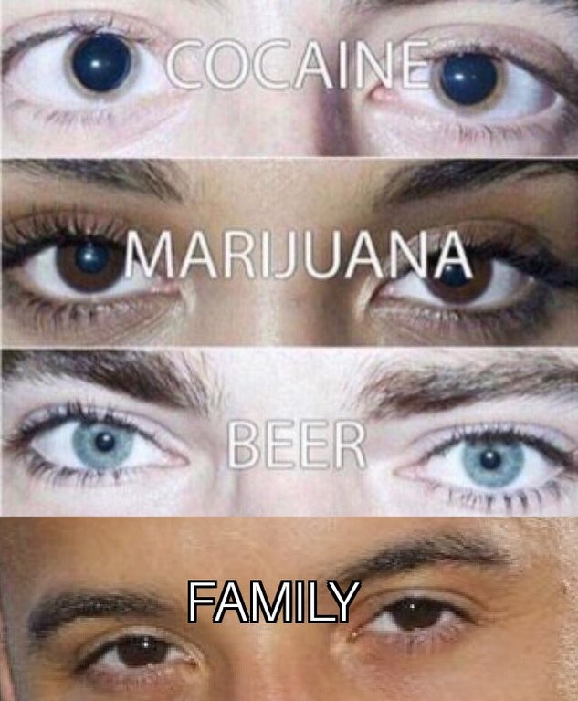 dank memes and pics - adrian flux - Cocaine Marijuana Beer Family