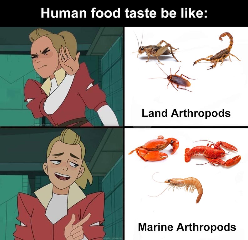 she ra memes - Human food taste be Land Arthropods Marine Arthropods ripienu