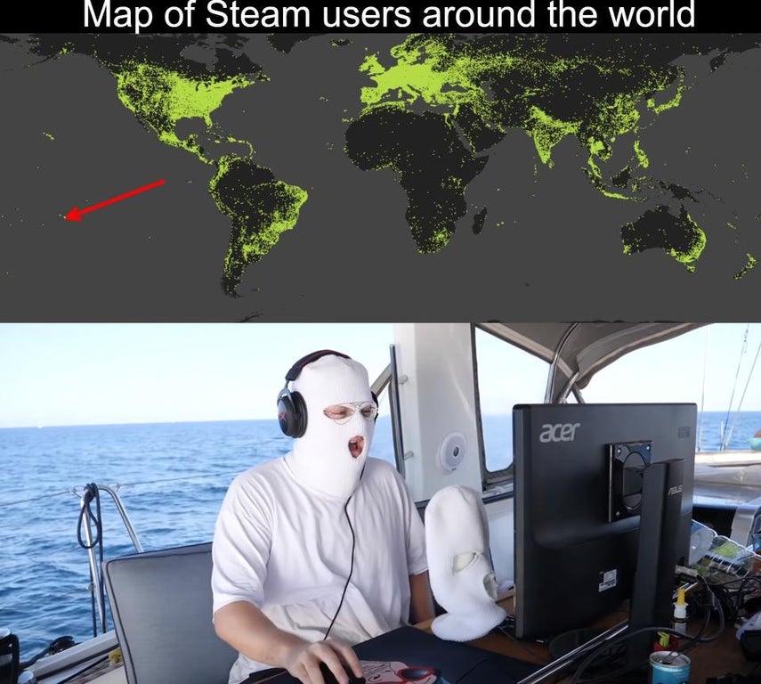 steam account heat map - Map of Steam users around the world aer