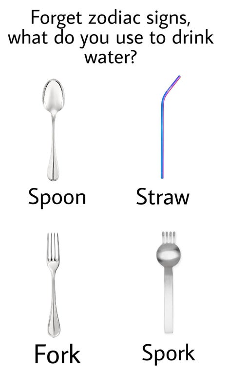 body jewelry - Forget zodiac signs, what do you use to drink water? Spoon Straw Fork Spork