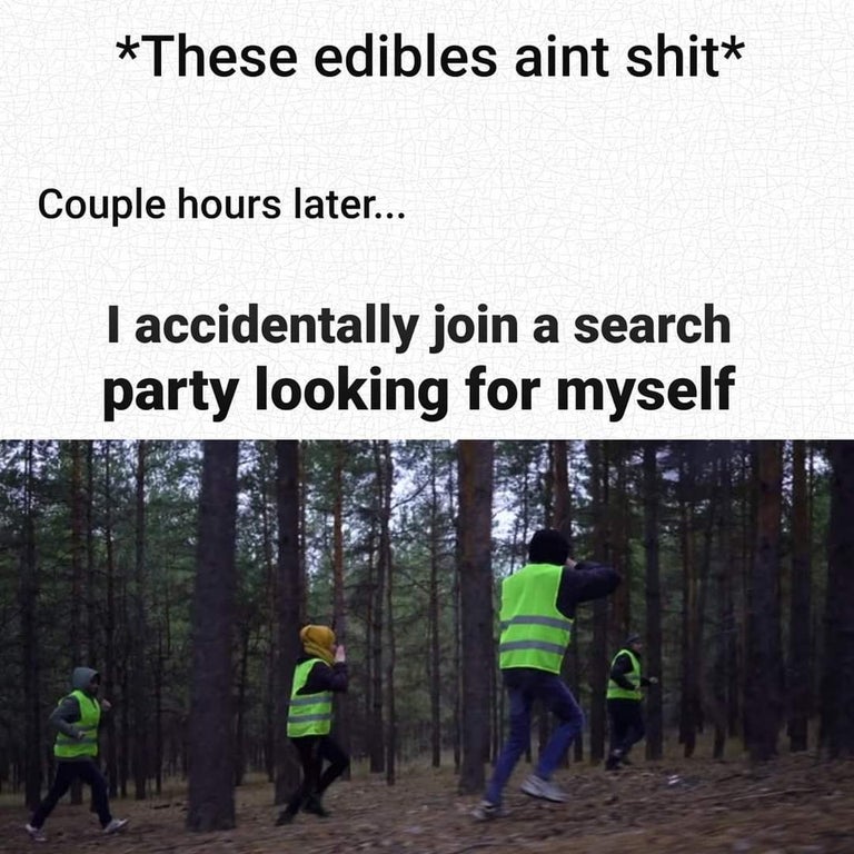 missing person search - These edibles aint shit Couple hours later... I accidentally join a search party looking for myself