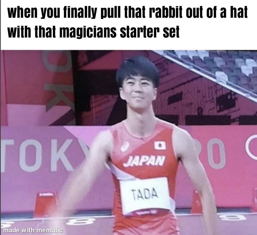 athlete - when you finally pull that rabbit out of a hat with that magicians starter set Japan , 0 Tada made with mematic