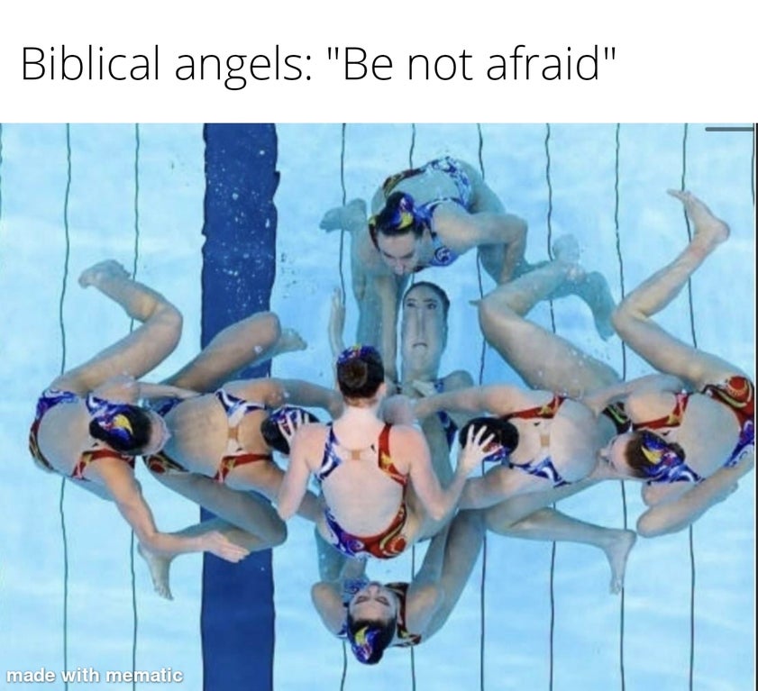 swimmer - Biblical angels "Be not afraid" made with mematic