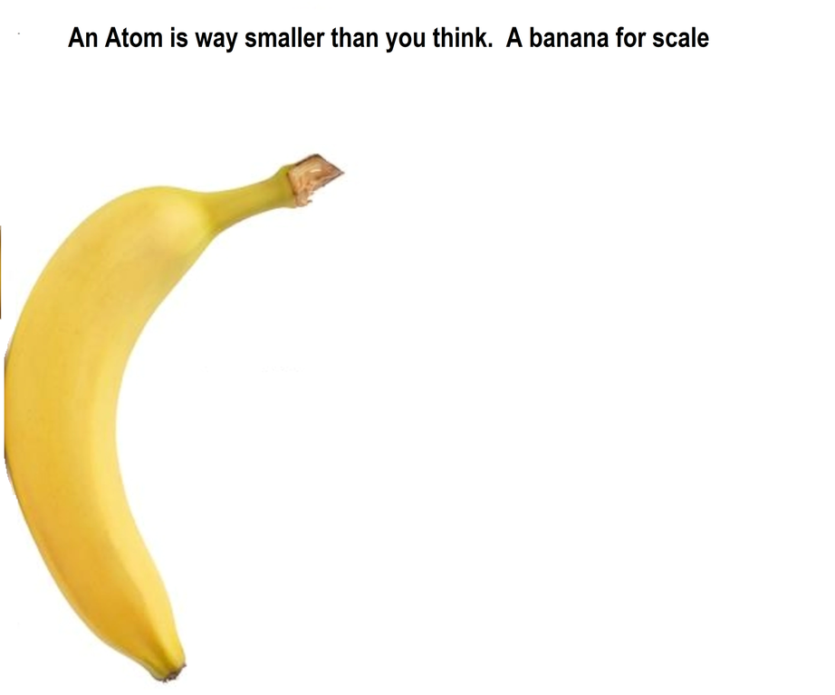banana - An Atom is way smaller than you think. A banana for scale