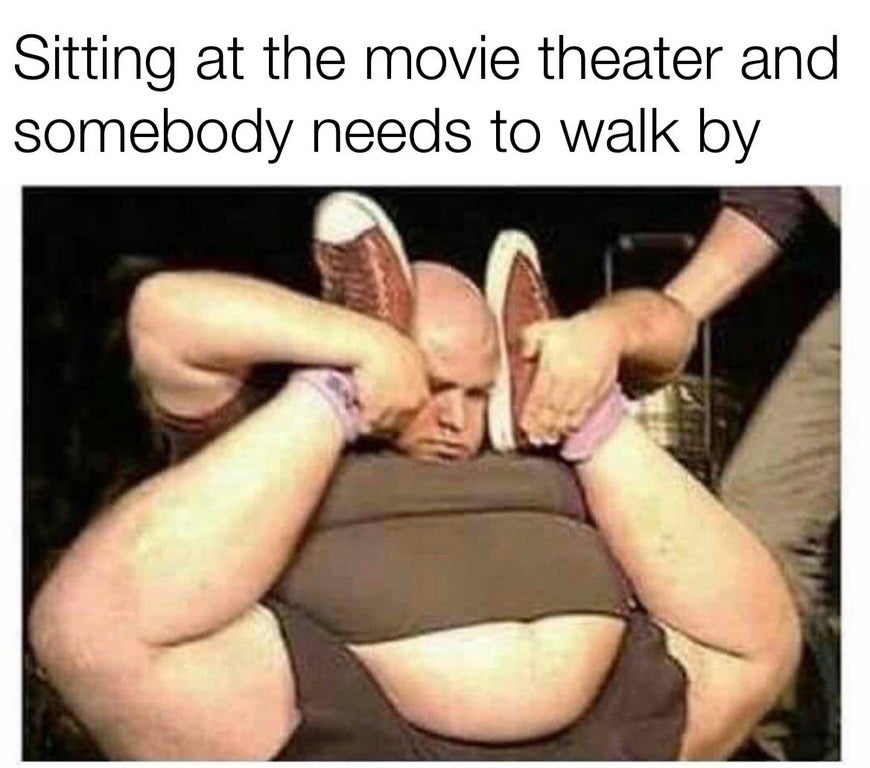 hand - Sitting at the movie theater and somebody needs to walk by