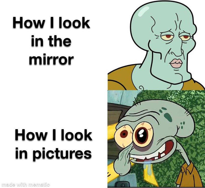 zoom vs instagram - How I look in the mirror How I look in pictures made with mematic