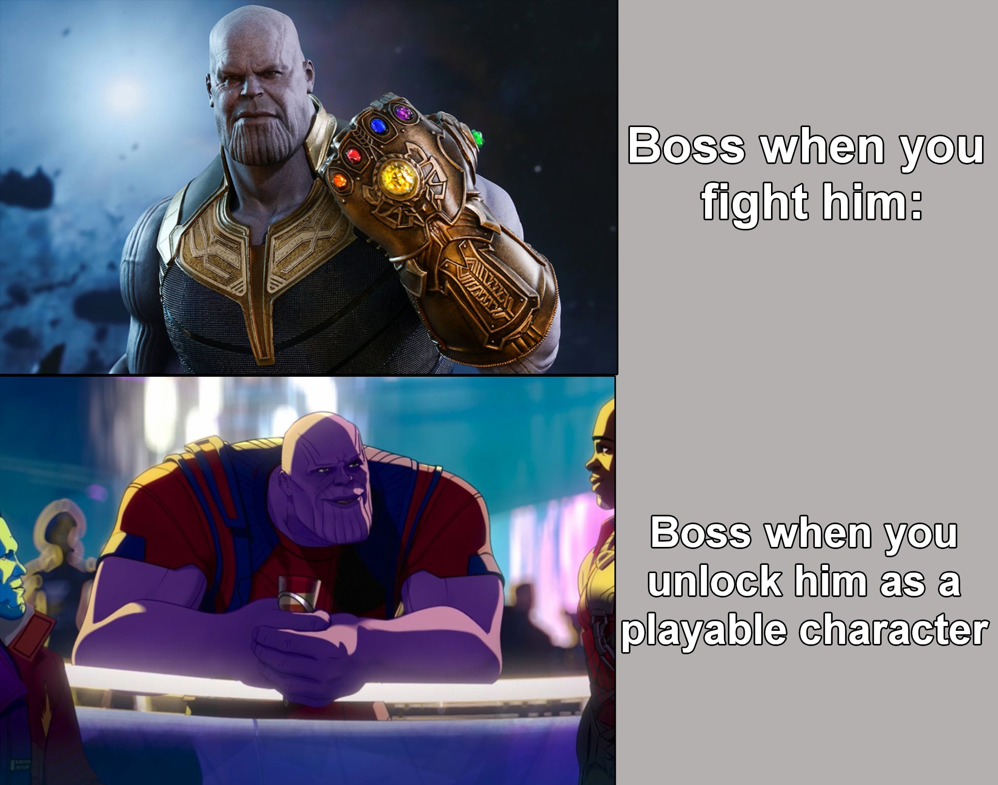 thanos avengers infinity war - org Boss when you fight him Wwii Boss when you unlock him as a playable character