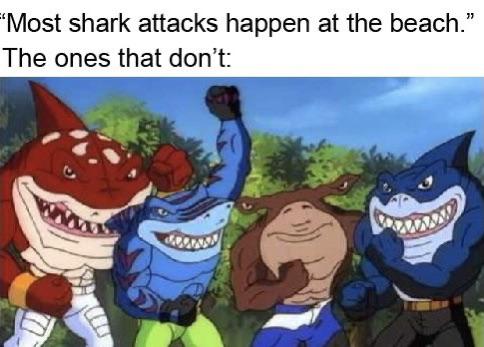 street sharks - 73 Most shark attacks happen at the beach." The ones that don't