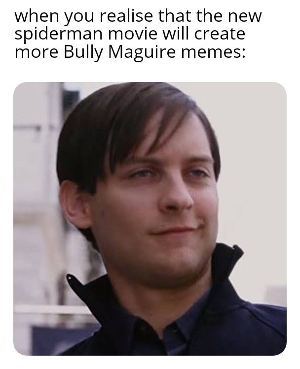 bully maguire - when you realise that the new spiderman movie will create more Bully Maguire memes