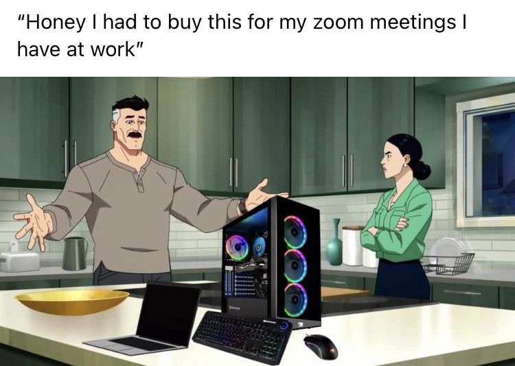 dank memes - presentation - "Honey I had to buy this for my zoom meetings | have at work"
